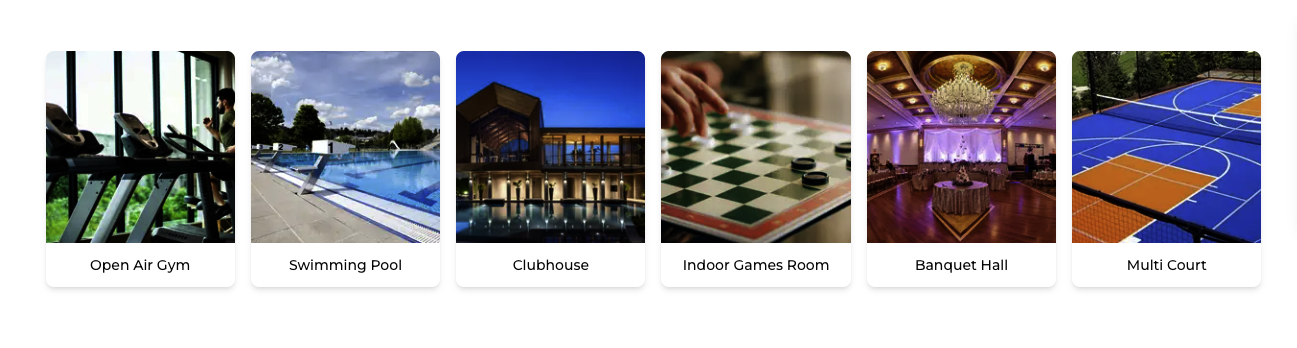 Nikoo Homes 8 amenities – Open Air Gym, Swimming Pool, Clubhouse, Indoor Games, Banquet Hall, Multi Court